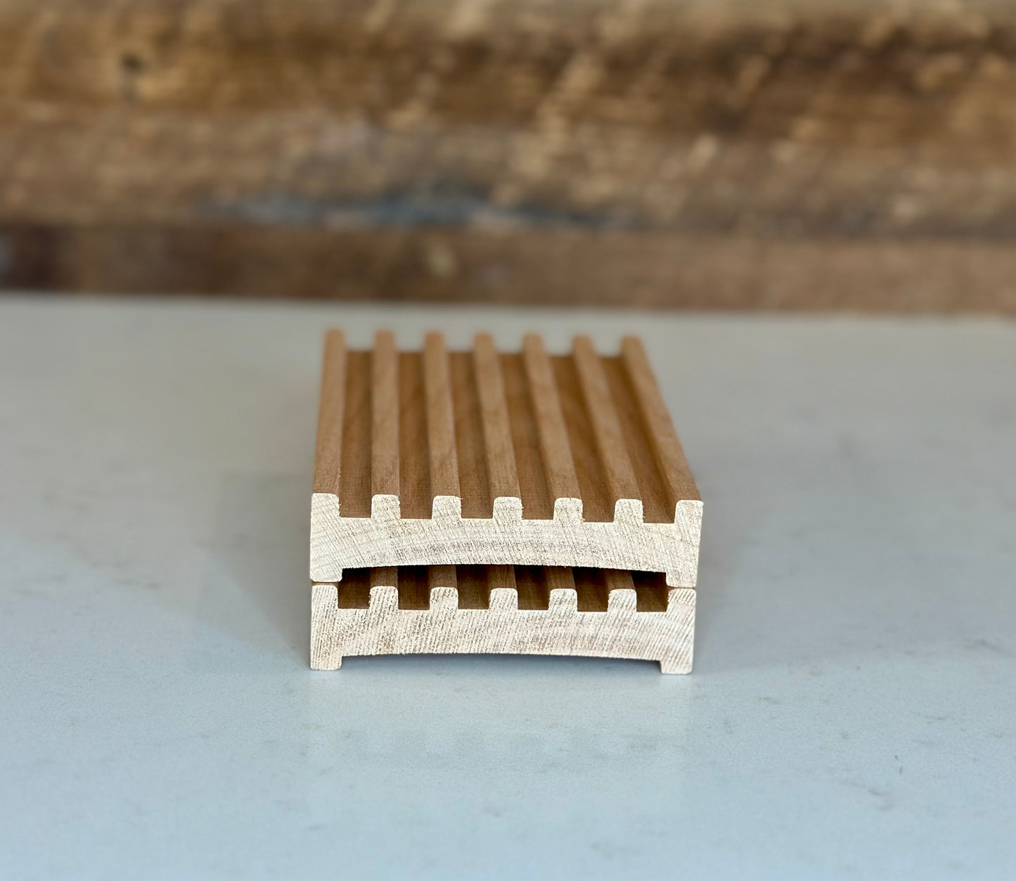 Wooden Soap Tray - Battlement (4")