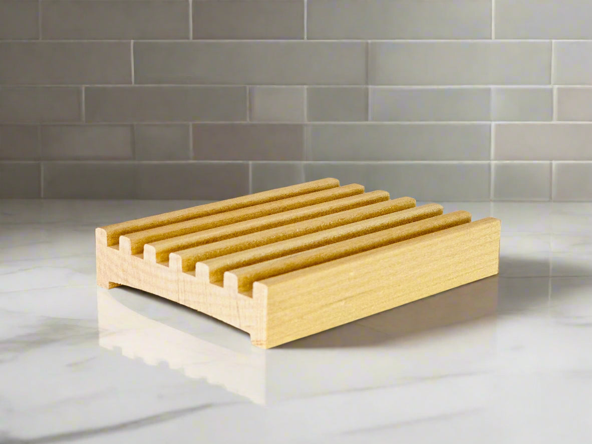 Wooden Soap Tray - Battlement (4")