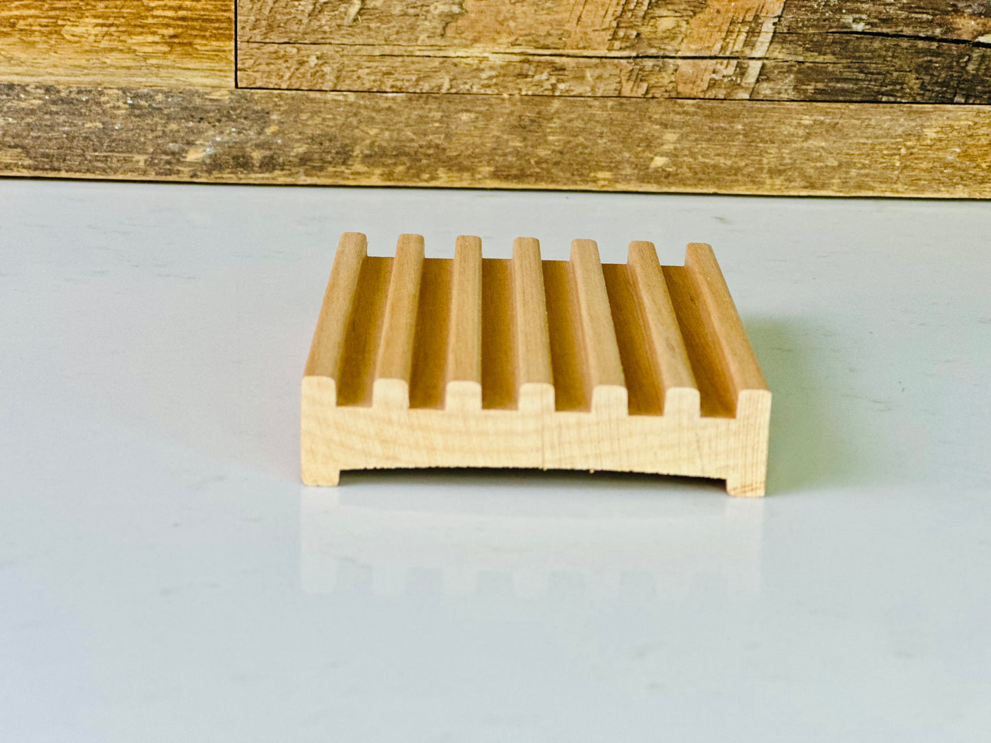 Wooden Soap Tray - Battlement (4")
