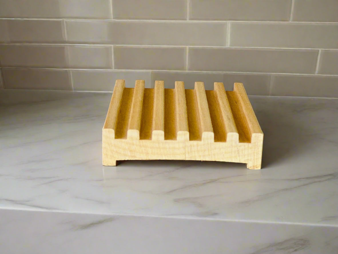 Wooden Soap Tray - Battlement (3")